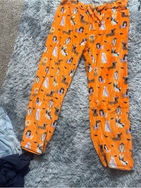 Cozy Orange Animal Print Fleece Lounge Pants
